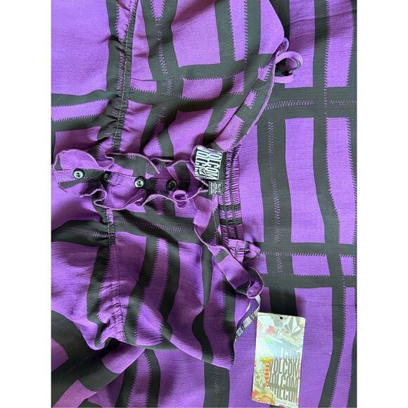 Volcom Vicious Girl Ruffle dress black and purple SZ XL - Picture 4 of 5